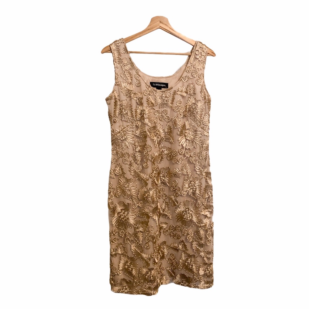 T&W Designs | Champagne Sleeveless Dress